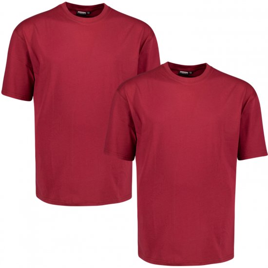 Adamo Marlon Comfort fit 2-pack T-shirt Burgundy - Тениски - мъжки тениски големи размери