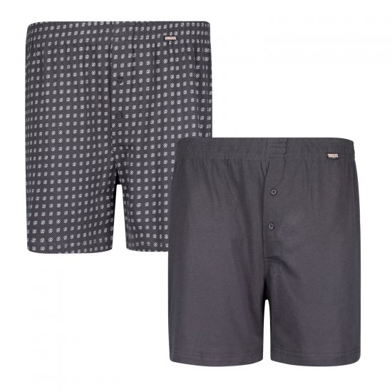 Adamo Dean Boxershorts 2-pack Charcoal - Бельо & Бански шорти - Мъжко бельо големи размери