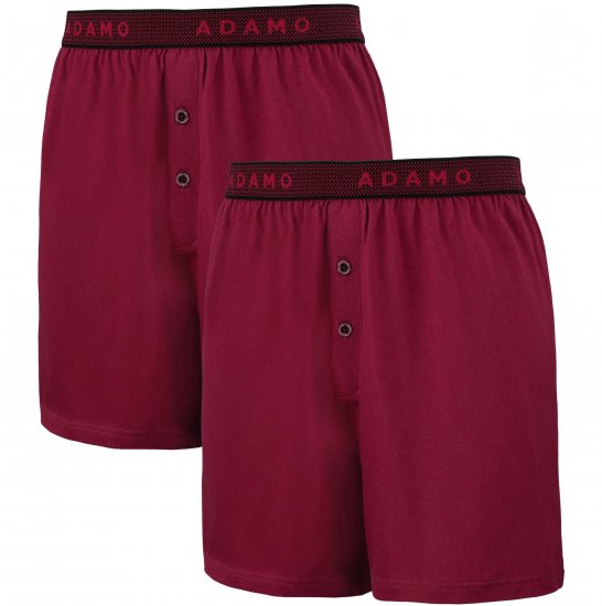 Adamo Jonas Boxershorts Burgundy 2-pack - Бельо & Бански шорти - Мъжко бельо големи размери