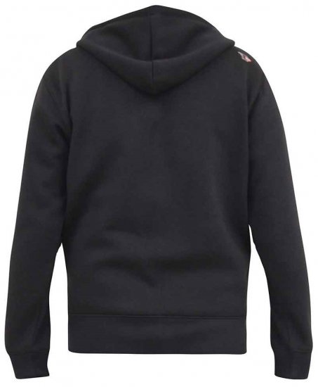 D555 KNEBWORTH Full Zip Hoody With Chest Print Black - Суичъри & cуичъри с качулка - мъжки суичъри големи размери