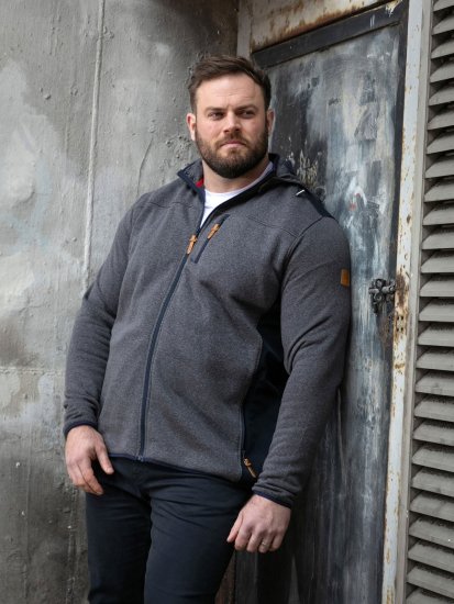 D555 Conrad Detachable Hood Bonded Fleece Zip Through Hoody TALL Нейви - TALL cуичъри - TALL суитшърти за високи мъже