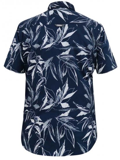 D555 FINLEY Hawaiian AO Print Shirt Navy - Ризи - мъжки ризи големи размери