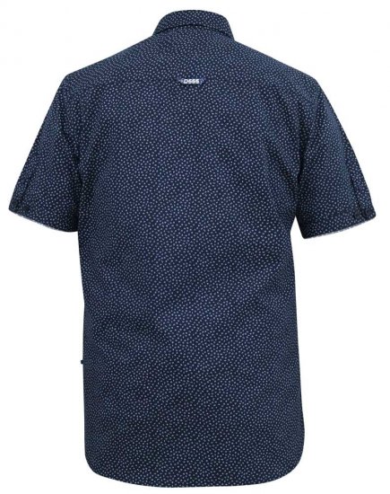 D555 BRODY S/S Micro AO Print Shirt Navy - Ризи - мъжки ризи големи размери