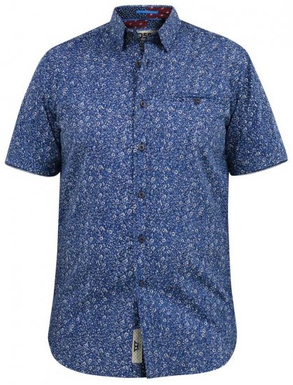 D555 KYLE S/S Micro AO Print Shirt Blue - Ризи - мъжки ризи големи размери