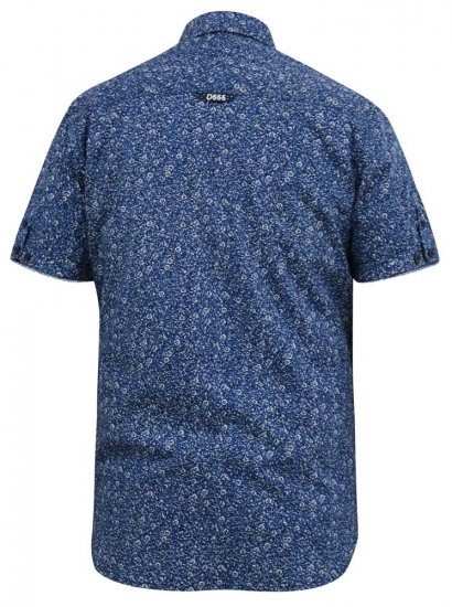 D555 KYLE S/S Micro AO Print Shirt Blue - Ризи - мъжки ризи големи размери