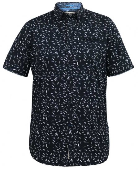 D555 BEAU S/S AO Leaf Print Shirt Navy - Ризи - мъжки ризи големи размери