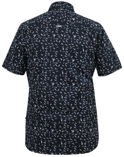 D555 BEAU S/S AO Leaf Print Shirt Navy - Ризи - мъжки ризи големи размери