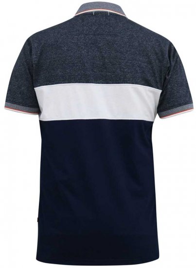 D555 EMERSON Cut And Sew Polo With Jacquard Collar Navy - Поло тениски - мъжки тениски с яка големи размери