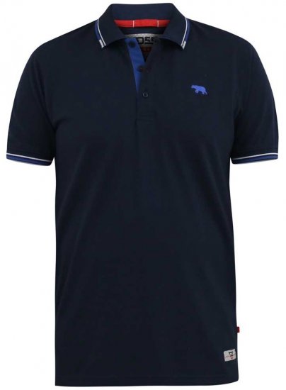 D555 SALFORD 1 Pique Polo Navy - Поло тениски - мъжки тениски с яка големи размери