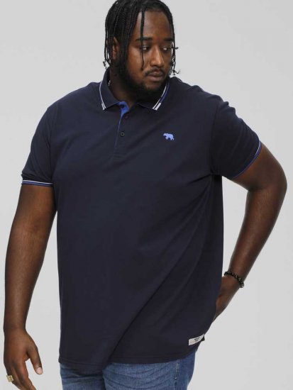 D555 SALFORD 1 Pique Polo Navy - Поло тениски - мъжки тениски с яка големи размери