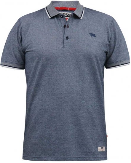 D555 GIBRALTAR Pique Polo Blue - Поло тениски - мъжки тениски с яка големи размери