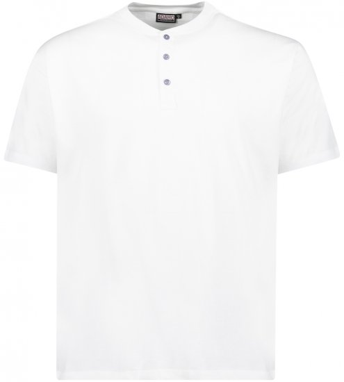 Adamo Silas Regular fit Serafino T-shirt White - Тениски - мъжки тениски големи размери