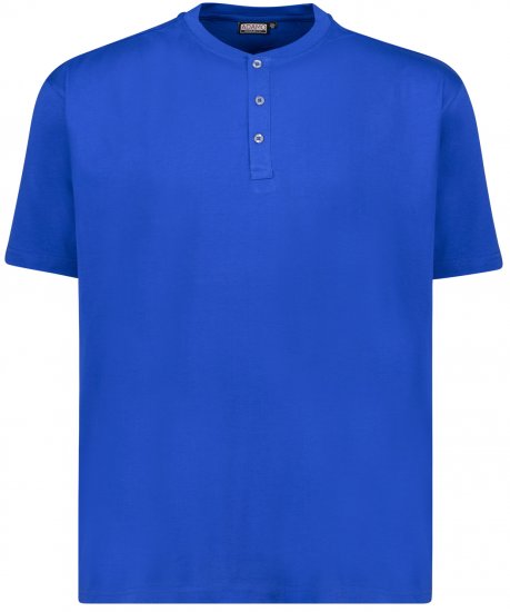 Adamo Silas Regular fit Serafino T-shirt Royal Blue - Тениски - мъжки тениски големи размери