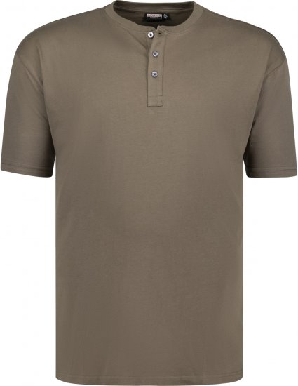 Adamo Silas Regular fit Serafino T-shirt Khaki - Тениски - мъжки тениски големи размери
