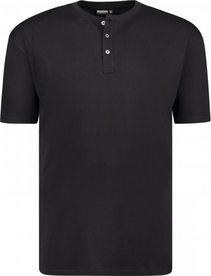 Adamo Silas Regular fit Serafino T-shirt Black - Тениски - мъжки тениски големи размери