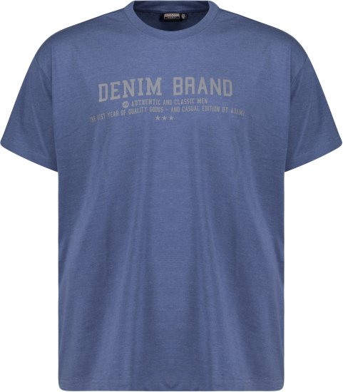Adamo Simon Regular fit Printed T-shirt Denim Blue - Тениски - мъжки тениски големи размери