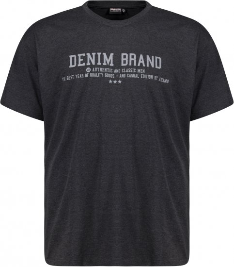 Adamo Simon Regular fit Printed T-shirt Charcoal - Тениски - мъжки тениски големи размери