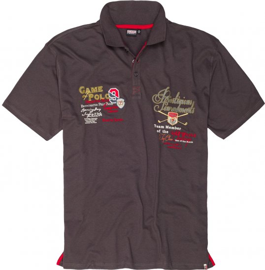 Adamo DURBAN Regular fit Polo Shirt Charocal - Поло тениски - мъжки тениски с яка големи размери
