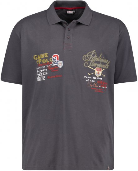 Adamo DURBAN Regular fit Polo Shirt Charocal - Поло тениски - мъжки тениски с яка големи размери