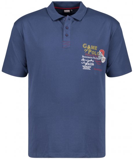 Adamo Perth Printed Polo Shirt Denim Blue - Поло тениски - мъжки тениски с яка големи размери