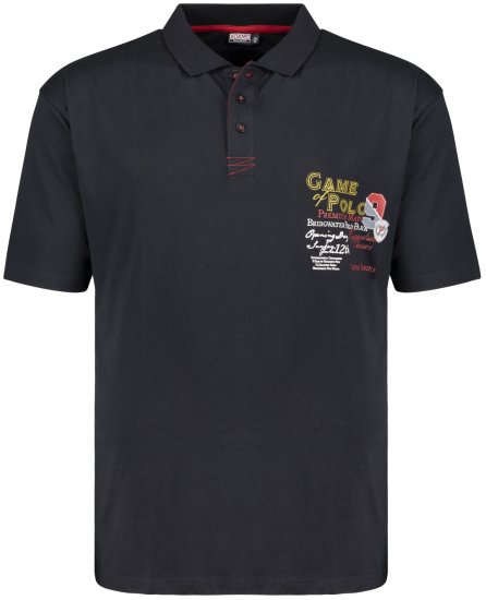 Adamo Perth Printed Polo Shirt Black - Поло тениски - мъжки тениски с яка големи размери