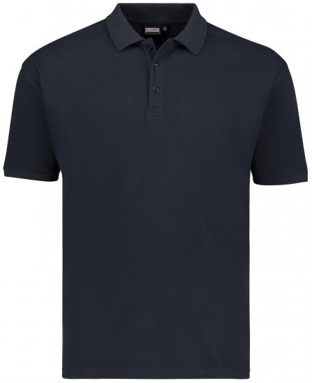 Adamo Stephan Waffelpique Poloshirt Navy - Поло тениски - мъжки тениски с яка големи размери