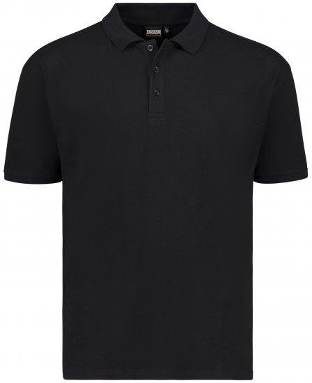 Adamo Stephan Waffelpique Poloshirt Black - Поло тениски - мъжки тениски с яка големи размери