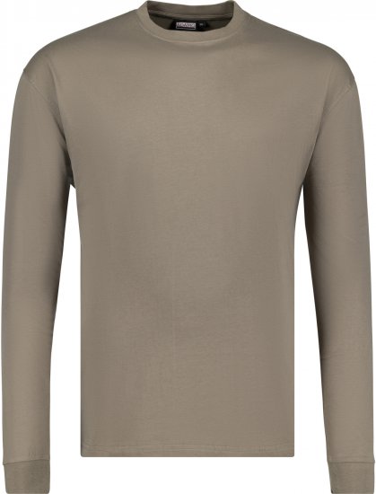 Adamo Floyd Comfort fit Long sleeve T-shirt Khaki - Тениски - мъжки тениски големи размери