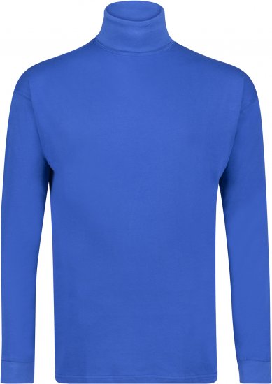 Adamo Fabio Comfort fit Turtleneck Long sleeve T-shirt Royal blue - Тениски - мъжки тениски големи размери