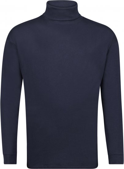 Adamo Fabio Comfort fit Turtleneck Long sleeve T-shirt Navy - Тениски - мъжки тениски големи размери