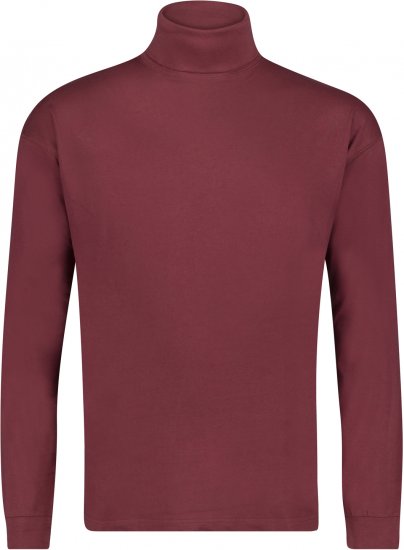 Adamo Fabio Comfort fit Turtleneck Long sleeve T-shirt Burgundy - Тениски - мъжки тениски големи размери