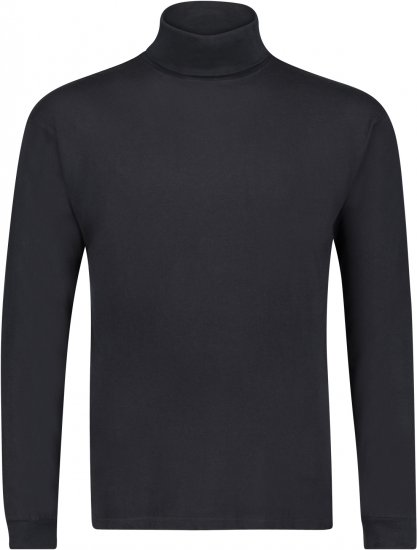 Adamo Fabio Comfort fit Turtleneck Long sleeve T-shirt Black - Тениски - мъжки тениски големи размери