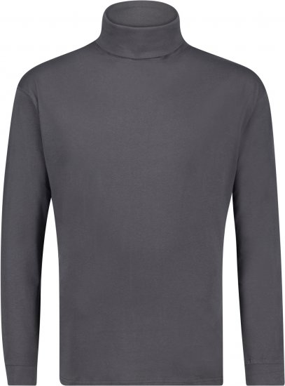 Adamo Fabio Comfort fit Turtleneck Long sleeve T-shirt Charcoal - Тениски - мъжки тениски големи размери