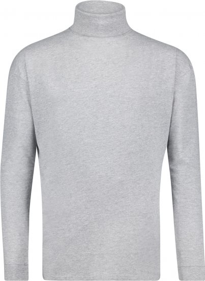 Adamo Fabio Comfort fit Turtleneck Long sleeve T-shirt Grey - Тениски - мъжки тениски големи размери
