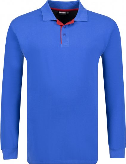 Adamo Peter Comfort fit Long sleeve Polo Blue - Поло тениски - мъжки тениски с яка големи размери