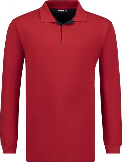 Adamo Peter Comfort fit Long sleeve Polo Red - Поло тениски - мъжки тениски с яка големи размери