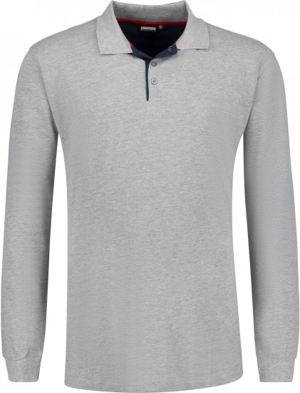 Adamo Peter Comfort fit Long sleeve Polo Grey - Поло тениски - мъжки тениски с яка големи размери