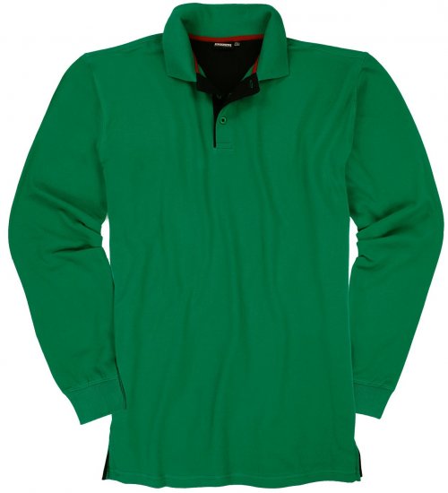 Adamo Peter Comfort fit Long sleeve Polo Green - Поло тениски - мъжки тениски с яка големи размери