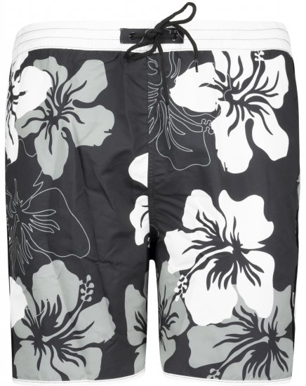 Adamo Elmar Printed Swimshorts Black - Бельо & Бански шорти - Мъжко бельо големи размери