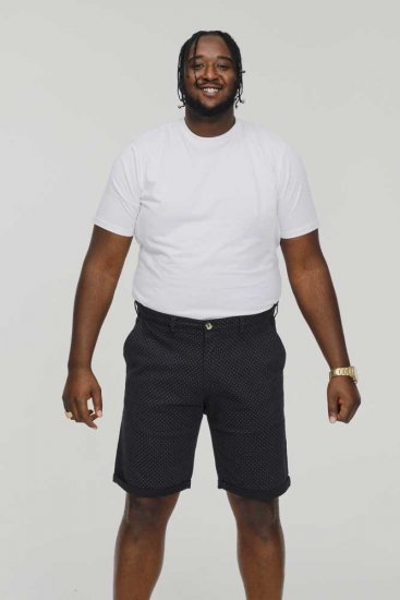 D555 DUDLEY AO Printed Stretch Chino Shorts Navy - Шорти - мъжки къси панталони големи размери