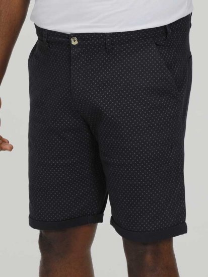 D555 DUDLEY AO Printed Stretch Chino Shorts Navy - Шорти - мъжки къси панталони големи размери