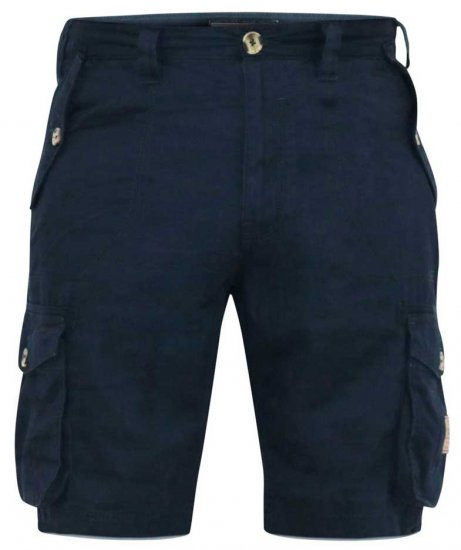 D555 RODNEY Cotton Cargo Shorts Navy - Шорти - мъжки къси панталони големи размери