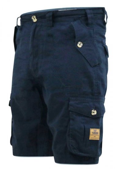 D555 RODNEY Cotton Cargo Shorts Navy - Шорти - мъжки къси панталони големи размери