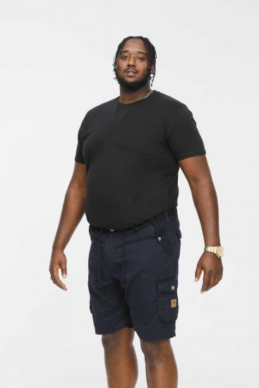 D555 RODNEY Cotton Cargo Shorts Navy - Шорти - мъжки къси панталони големи размери