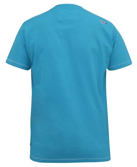 D555 AARON Surfers Paradise Printed Crew Neck T-Shirt Turquoise - Тениски - мъжки тениски големи размери