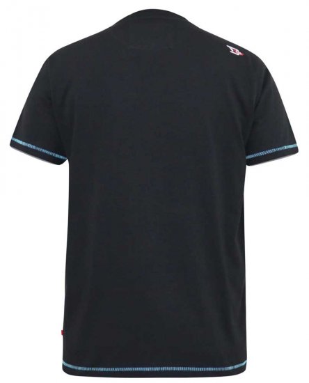 D555 BINGHAM State Of Miami Printed Crew Neck T-Shirt Black - Тениски - мъжки тениски големи размери