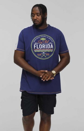 D555 CADMAN Florida Surf Club Printed Crew Neck T-Shirt - Тениски - мъжки тениски големи размери