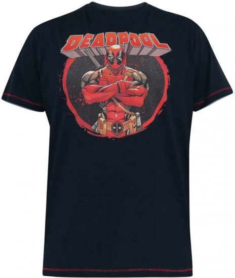 D555 WADE Official Deadpool Printed T-Shirt Dark Navy - Тениски - мъжки тениски големи размери