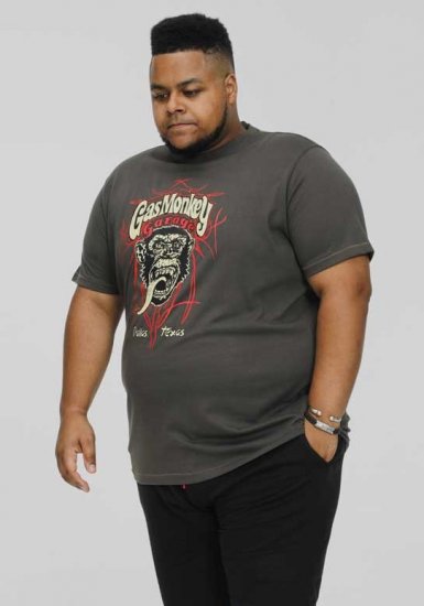 D555 DALLAS Official Gas Monkey Printed Crew Neck T-Shirt Khaki - Тениски - мъжки тениски големи размери