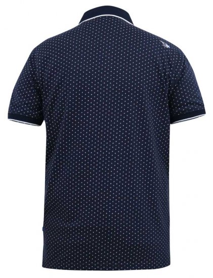 D555 DARWIN AO Printed Polo Shirt Navy - Поло тениски - мъжки тениски с яка големи размери